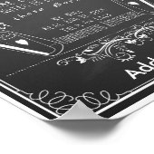 Chalkboardtrouwbericht op flessenpapier poster (Hoek)