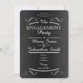 Chalkboardtypografie verloving-uitnodiging kaart (Voorkant)