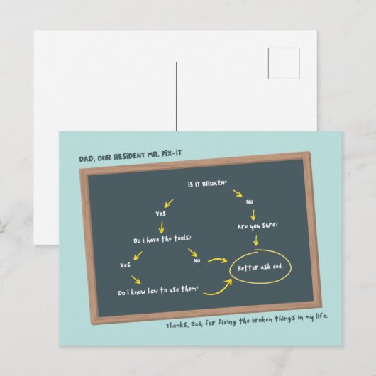 ChalkboardVaderdag Briefkaart (Voorkant / Achterkant)