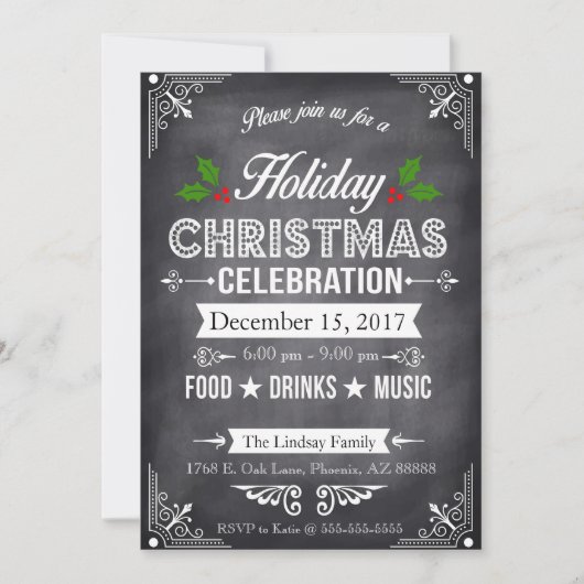 Chalkboardvakantie Kaart (Voorkant)