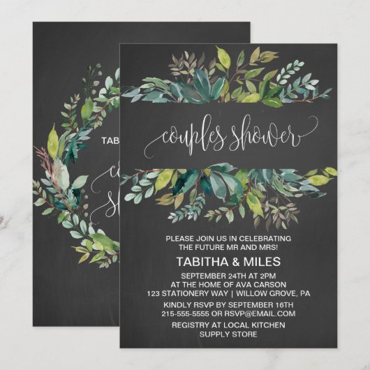 Chalkboardvlooiendouche Kaart (Voorkant / Achterkant)