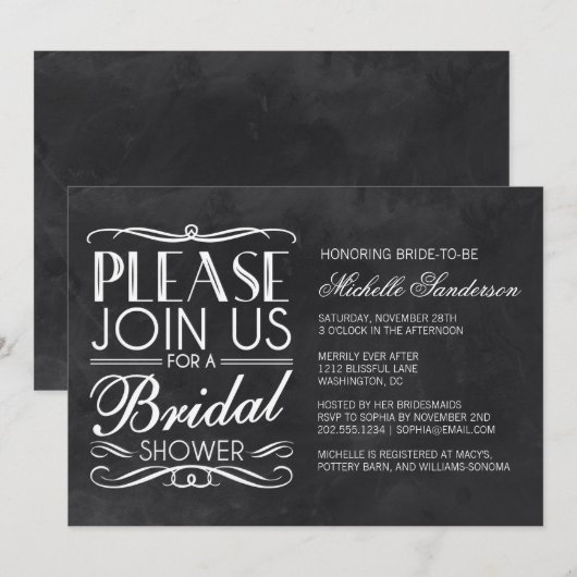 ChalkboardVrijgezellenfeest Kaart (Voorkant / Achterkant)