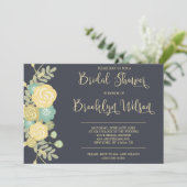 ChalkboardVrijgezellenfeest nodigt gele bloemen ui Kaart (Staand voorkant)