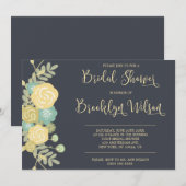 ChalkboardVrijgezellenfeest nodigt gele bloemen ui Kaart (Voorkant / Achterkant)