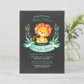 ChalkboardWaterverf Lion Baby shower Kaart (Staand voorkant)