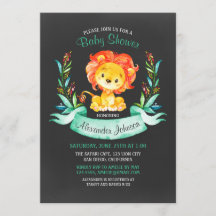 ChalkboardWaterverf Lion Baby shower