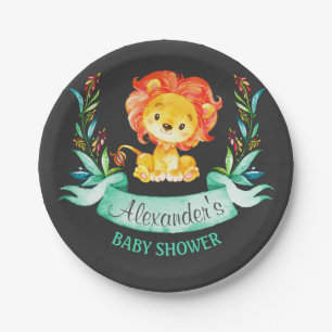 ChalkboardWaterverf Lion Baby shower Papieren Bordje