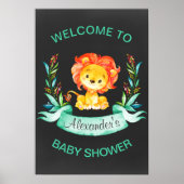 ChalkboardWaterverf Lion Baby shower Poster (Voorkant)