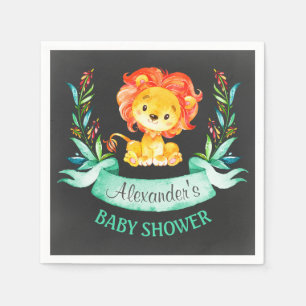 ChalkboardWaterverf Lion Baby shower Servetten