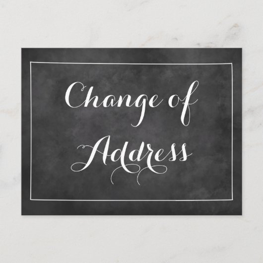 Chalkboardwijziging van adresbewegende briefkaarte aankondigingskaart (Voorkant)