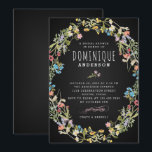 Chalkboardwildbloemen lijst vrijgezellenfeest kaart<br><div class="desc">De uitnodiging kan gemakkelijk voor uw gebeurtenis worden aangepast door uw gebeurtenisdetails,  doopvontstijl,  doopvontgrootte & kleur en tekst van uw keus toe te voegen door op de knoop "aan te passen" te klikken.</div>