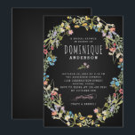 Chalkboardwildbloemen lijst vrijgezellenfeest kaart<br><div class="desc">De uitnodiging kan gemakkelijk voor uw gebeurtenis worden aangepast door uw gebeurtenisdetails,  doopvontstijl,  doopvontgrootte & kleur en tekst van uw keus toe te voegen door op de knoop "aan te passen" te klikken.</div>