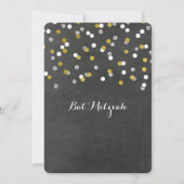 Chalkbord Silver Confetti Bat Mitzvah Kaart (Voorkant)