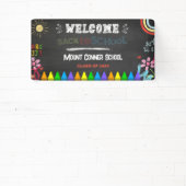 Chalkbord Welkom terug naar school rode banner (Insitu)