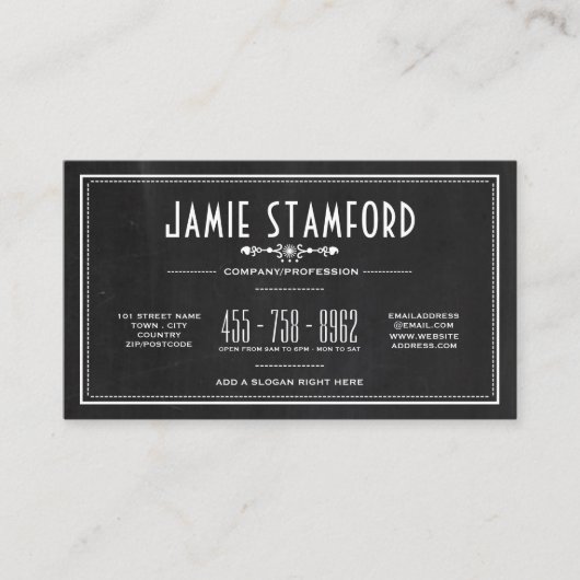 Chalkbordeffect,  stijl visitekaartje (Voorkant)