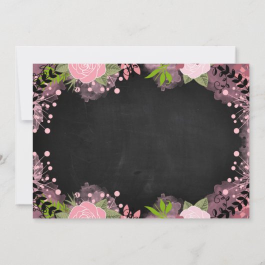 Chalkbordfloraal Sla de datum op Save The Date (Achterkant)