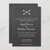 Chalkbordhart + pijlen | Weddenschappen Kaart (Voorkant / Achterkant)