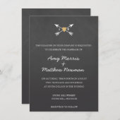 Chalkbordhart + pijlen | Weddenschappen Kaart (Voorkant / Achterkant)