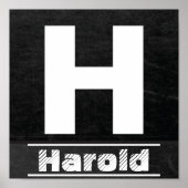ChalkbordInitiaal H | Personaliseren Poster (Voorkant)