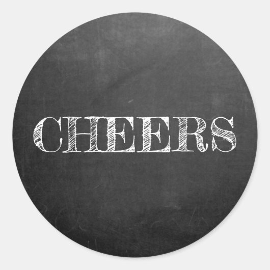 Chalkbordkazen typografie zwart-wit ronde sticker (Voorkant)