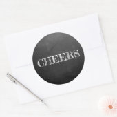 Chalkbordkazen typografie zwart-wit ronde sticker (Envelop)