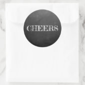 Chalkbordkazen typografie zwart-wit ronde sticker (Tas)