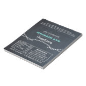 Chalkbordlampjes Blauwgroen BBT Mitzvah Snoep Wrap Notitieblok (Linkerzijde)