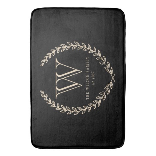 Chalkbordmonogram Badmat (Voorkant Verticaal)