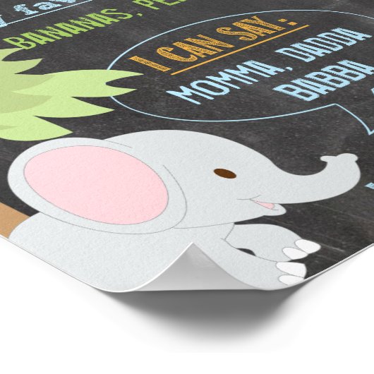 ChalkbordOerwoud Partij gepersonaliseerd 1 jaar po Poster (Hoek)