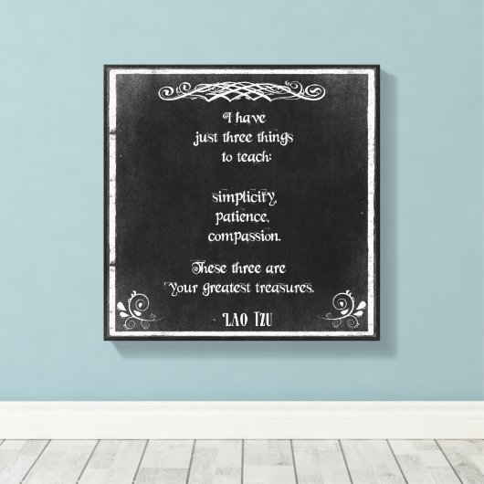 Chalkbordontwerp met Lao Tzu Inspirerend Quote Canvas Afdruk (Insitu (Houten vloer))