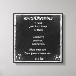 Chalkbordontwerp met Lao Tzu Inspirerend Quote Canvas Afdruk