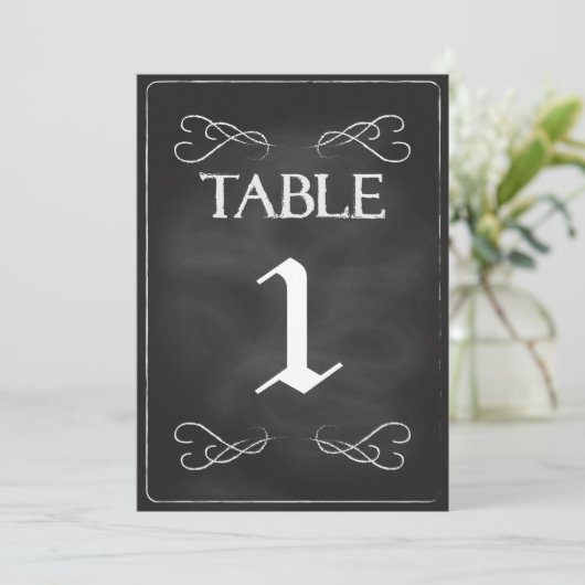 Chalkbordtabelnummers Kaart (Staand voorkant)