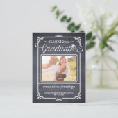 Chalked Lijst Afstuderen Aankondiging / Uitnodigin (Staand voorkant)