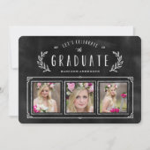 Chalked Wreath Afstuderen Invitation Kaart (Voorkant)