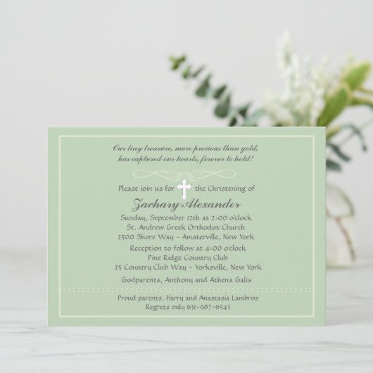 Chalky Border Invitation Kaart (Staand voorkant)