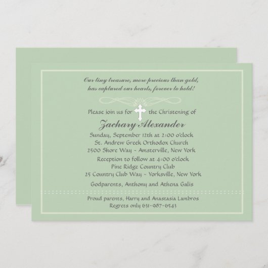 Chalky Border Invitation Kaart (Voorkant / Achterkant)