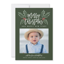 Chalky Brush Script Kerstmis Hollies Foto Green