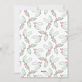 Chalky Brush Script Kerstmis Hollies Photo Feestdagenkaart (Achterkant)