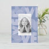 Chalky Graffiti Fun Peri Blue Valentijn Fotokaart Feestdagenkaart (Staand voorkant)