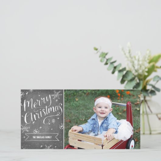 Chalky Hand getrokken kerst Feestdagenkaart (Staand voorkant)