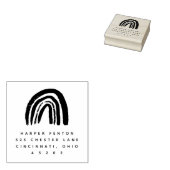 Chalky Rainbow Square Return Adres Stempel (Gestempeld)