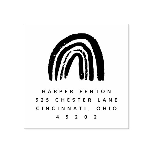 Chalky Rainbow Square Return Adres Stempel (Afrduk)