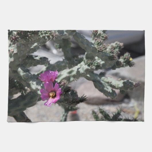 Challa Cactus in bloei Theedoek (Horizontaal)