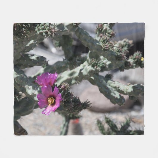 Challa Cactus in bloom Fleece Deken (Voorkant (Horizontaal))