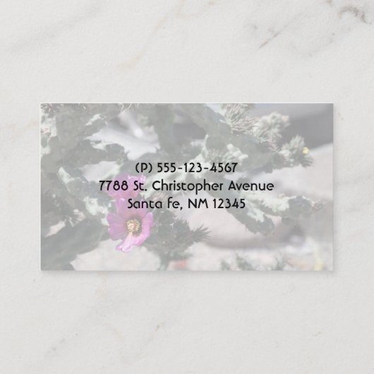 Challa Cactus in bloom Visitekaartje (Achterkant)