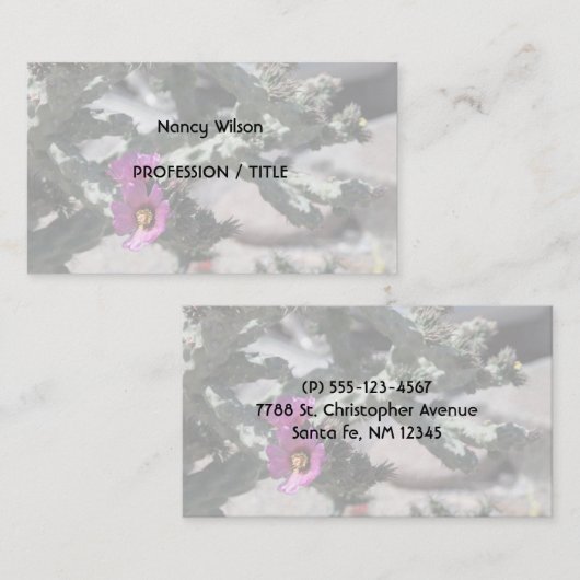 Challa Cactus in bloom Visitekaartje (Voorkant / Achterkant)