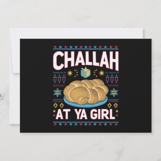 Challah At Ya Girl Grappig Hanukkah Eten Chanukah Kaart (Voorkant)