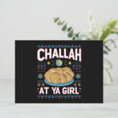 Challah At Ya Girl Grappig Hanukkah Eten Chanukah Kaart (Staand voorkant)