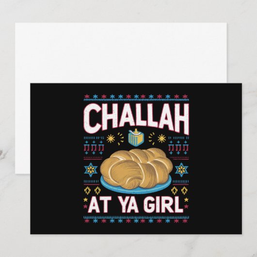 Challah At Ya Girl Grappig Hanukkah Eten Chanukah Kaart (Voorkant / Achterkant)