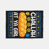 Challah At Ya Girl Jewish Hanukkah Fun  Fleece Deken (Voorkant (Horizontaal))